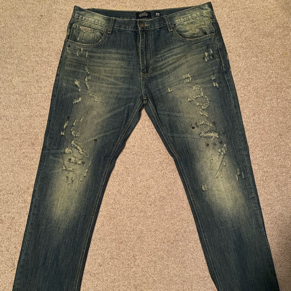 New Parish Nation Men’s Blue Distressed Jeans
